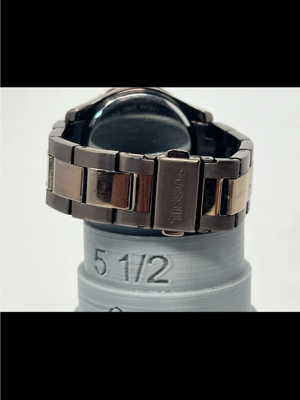 Fossil Womens Watch ES2955 38mm Black Dial Bronze  Gold Brown Crystals Ladies 5”